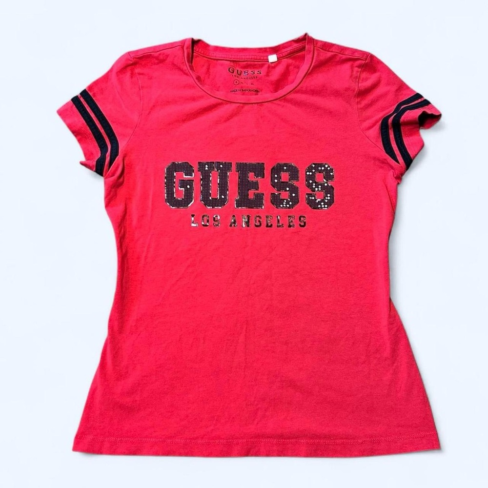 Y2K Grunge Red Baby Tee by Guess!